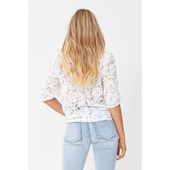 Decjuba White Long Sleeve Harlie Lace Blouse 10 - Picture 3 of 5